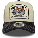 beige-og-marinebla-trucker-kasket-a-frame-animal-patch-med-and-fra-new-era
