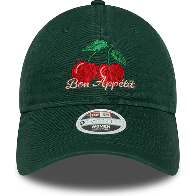 gron-justerbar-buet-kasket-til-kvinder-9twenty-phrase-bon-appetit-fra-new-era