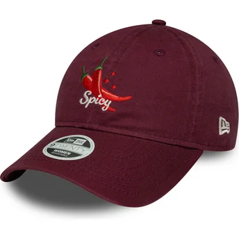 New Era 9TWENTY Phrase Spicy justerbar bordeaux buet kasket til kvinder