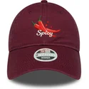 justerbar-bordeaux-buet-kasket-til-kvinder-9twenty-phrase-spicy-fra-new-era