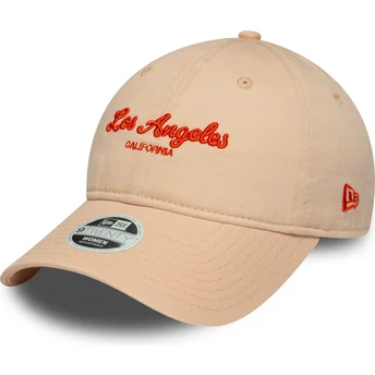 New Era 9TWENTY Los Angeles City justerbar pink kvindekasket med buet skygge