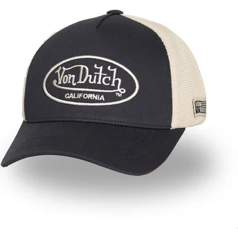 Justerbar sort og beige trucker kasket LOF B31 fra Von Dutch