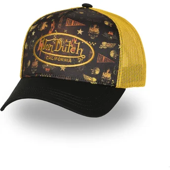 Gul og sort trucker cap SUBL07 fra Von Dutch