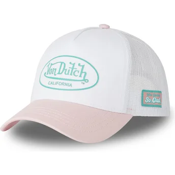 Von Dutch hvid og lyserød 3D PI trucker kasket