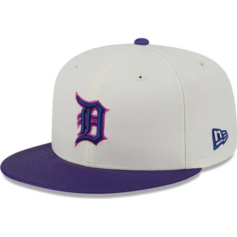 Beige og violet justerbar 59FIFTY CLR DVLP fladskygget kasket fra Detroit Tigers MLB fra New Era
