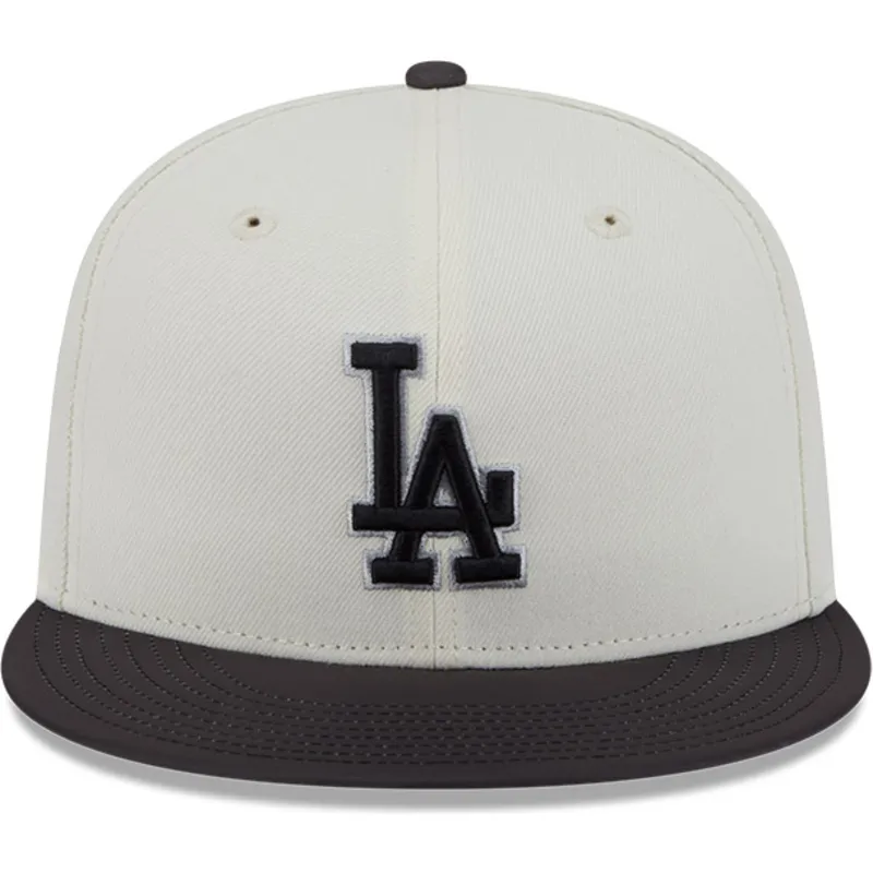 beige-og-sort-fitted-flat-cap-59fifty-clr-dvlp-fra-los-angeles-dodgers-mlb-fra-new-era