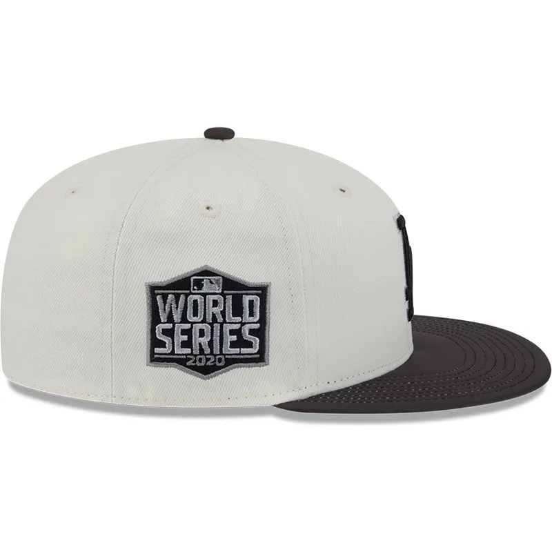 beige-og-sort-fitted-flat-cap-59fifty-clr-dvlp-fra-los-angeles-dodgers-mlb-fra-new-era