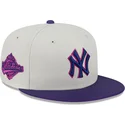 beige-og-violet-justeret-59fifty-clr-dvlp-flat-cap-fra-new-york-yankees-mlb-af-new-era