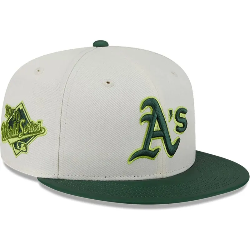 flad-beige-og-gron-fitted-kasket-59fifty-clr-dvlp-fra-oakland-athletics-mlb-fra-new-era