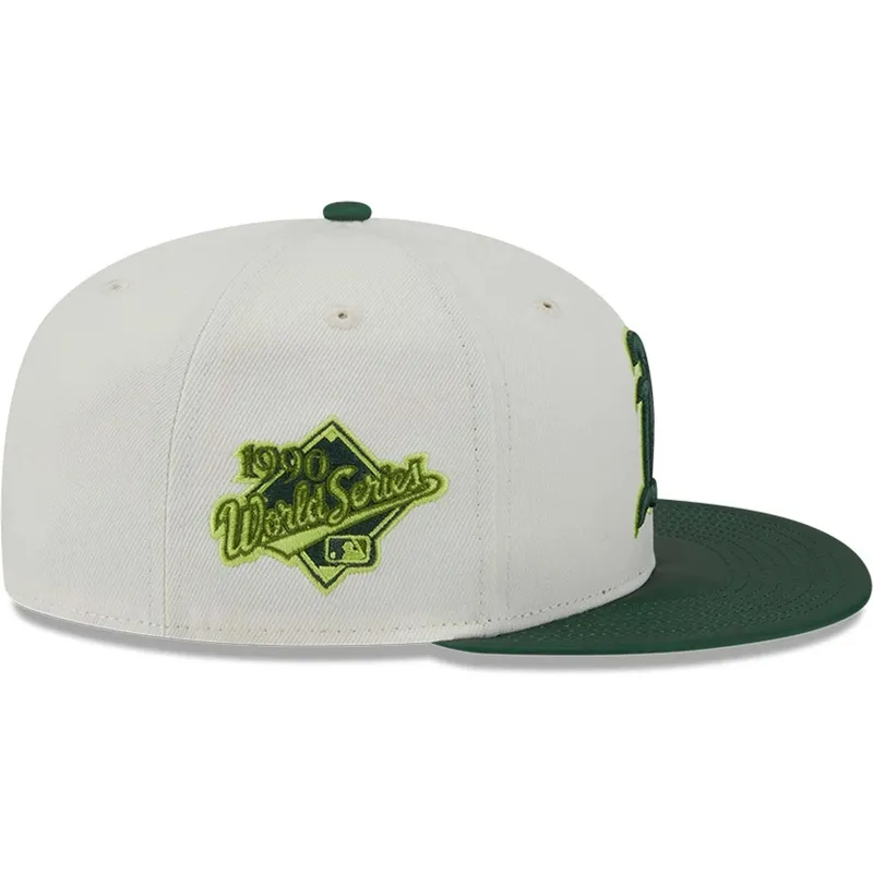 flad-beige-og-gron-fitted-kasket-59fifty-clr-dvlp-fra-oakland-athletics-mlb-fra-new-era