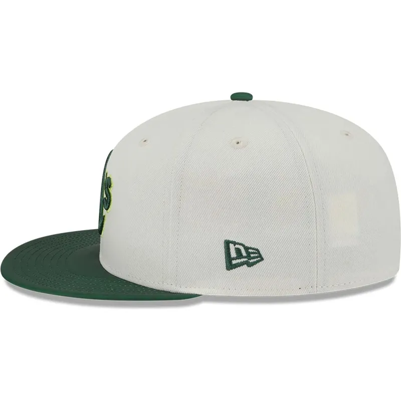 flad-beige-og-gron-fitted-kasket-59fifty-clr-dvlp-fra-oakland-athletics-mlb-fra-new-era