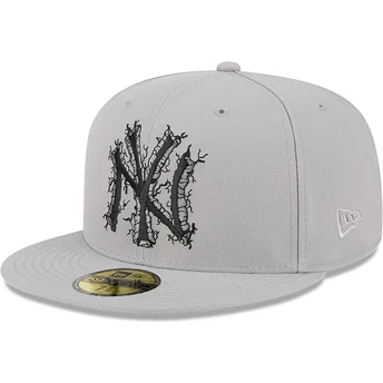 New York Yankees MLB New Era 59FIFTY Cracked grå flad kasket