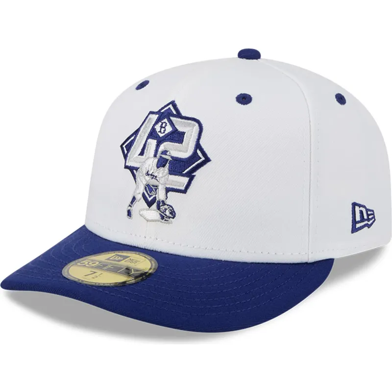 hvid-og-bla-buet-fitted-kasket-59fifty-player-jackie-robinson-fra-brooklyn-dodgers-mlb-fra-new-era