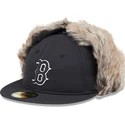 sort-fitted-59fifty-winter-dog-ear-flad-kasket-fra-boston-red-sox-mlb-fra-new-era