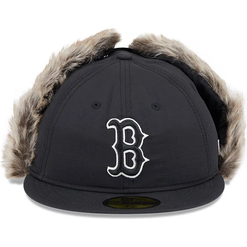 sort-fitted-59fifty-winter-dog-ear-flad-kasket-fra-boston-red-sox-mlb-fra-new-era