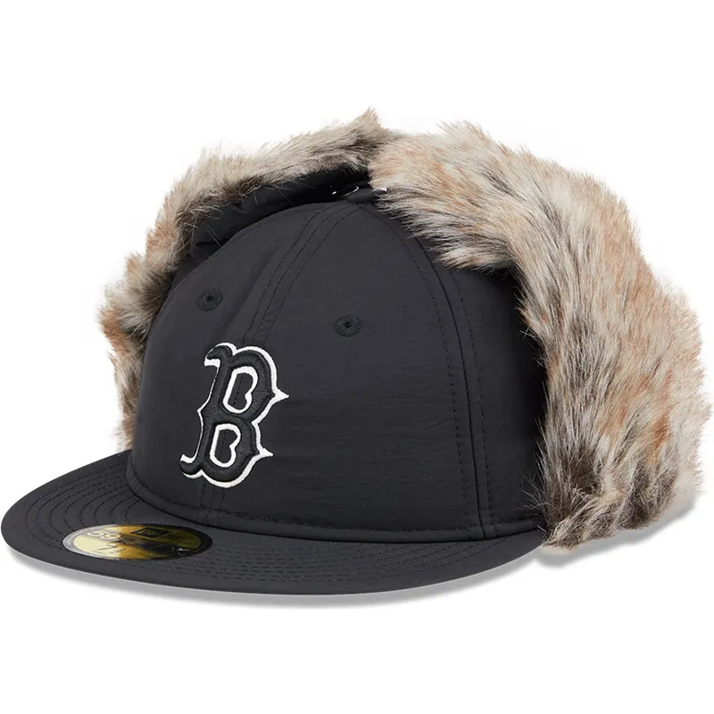 sort-fitted-59fifty-winter-dog-ear-flad-kasket-fra-boston-red-sox-mlb-fra-new-era