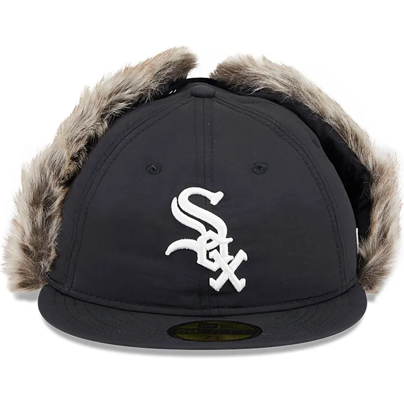 sort-fitted-59fifty-winter-dog-ear-flad-kasket-fra-chicago-white-sox-mlb-fra-new-era