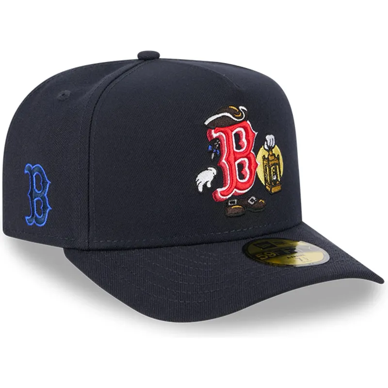 buet-marinebla-justeret-59fifty-a-frame-cartoon-kasket-af-boston-red-sox-mlb-fra-new-era