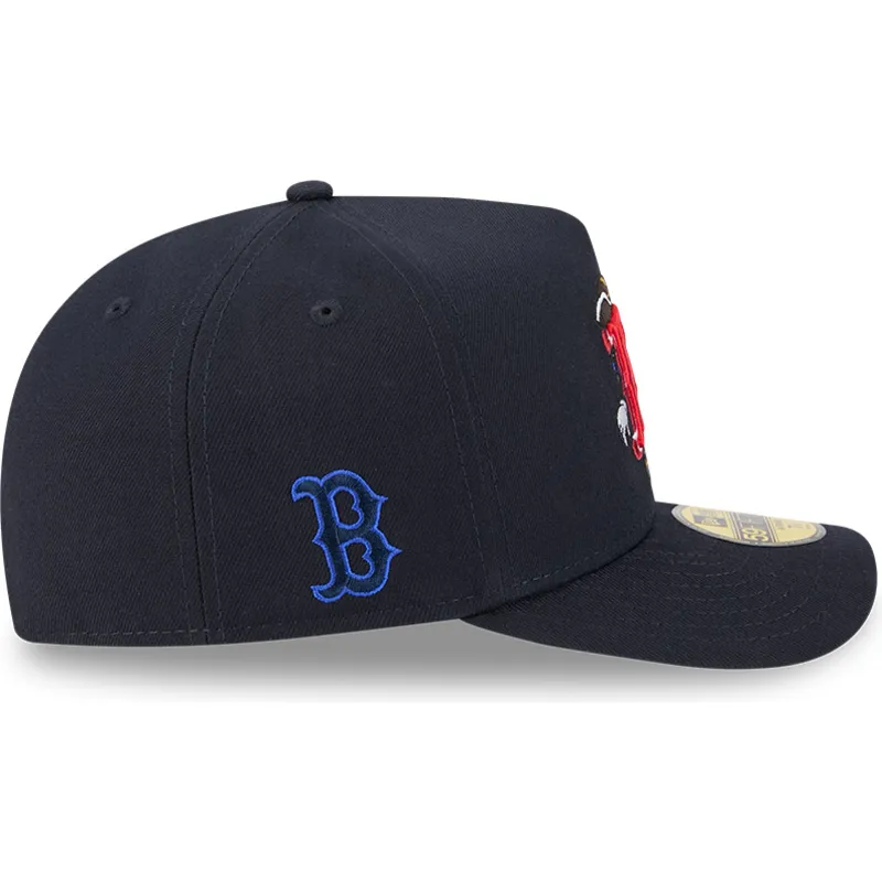 buet-marinebla-justeret-59fifty-a-frame-cartoon-kasket-af-boston-red-sox-mlb-fra-new-era