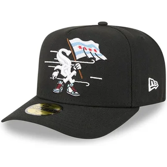 Sort buet justerbar 59FIFTY A Frame Cartoon Chicago White Sox MLB kasket fra New Era
