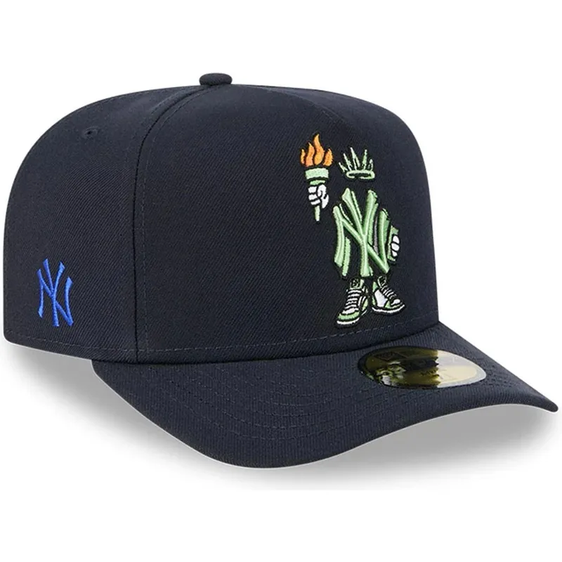marinebla-buet-kasket-justerbar-59fifty-a-frame-cartoon-fra-new-york-yankees-mlb-fra-new-era