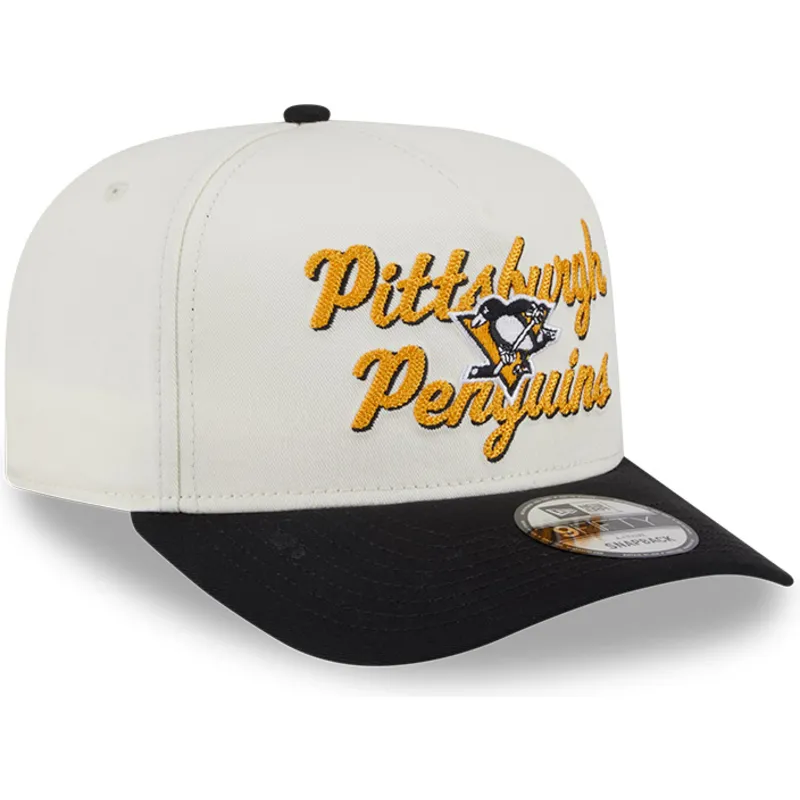 beige-og-sort-buet-kasket-snapback-9fifty-a-frame-chainstitch-fra-pittsburgh-penguins-nhl-fra-new-era