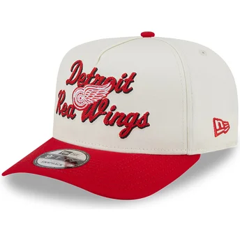 Beige og rød snapback 9FIFTY A Frame Chainstitch kasket fra Detroit Red Wings NHL fra New Era