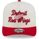 beige-og-rod-snapback-9fifty-a-frame-chainstitch-kasket-fra-detroit-red-wings-nhl-fra-new-era