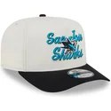 beige-og-sort-buet-kasket-snapback-9fifty-a-frame-chainstitch-fra-san-jose-sharks-nhl-fra-new-era