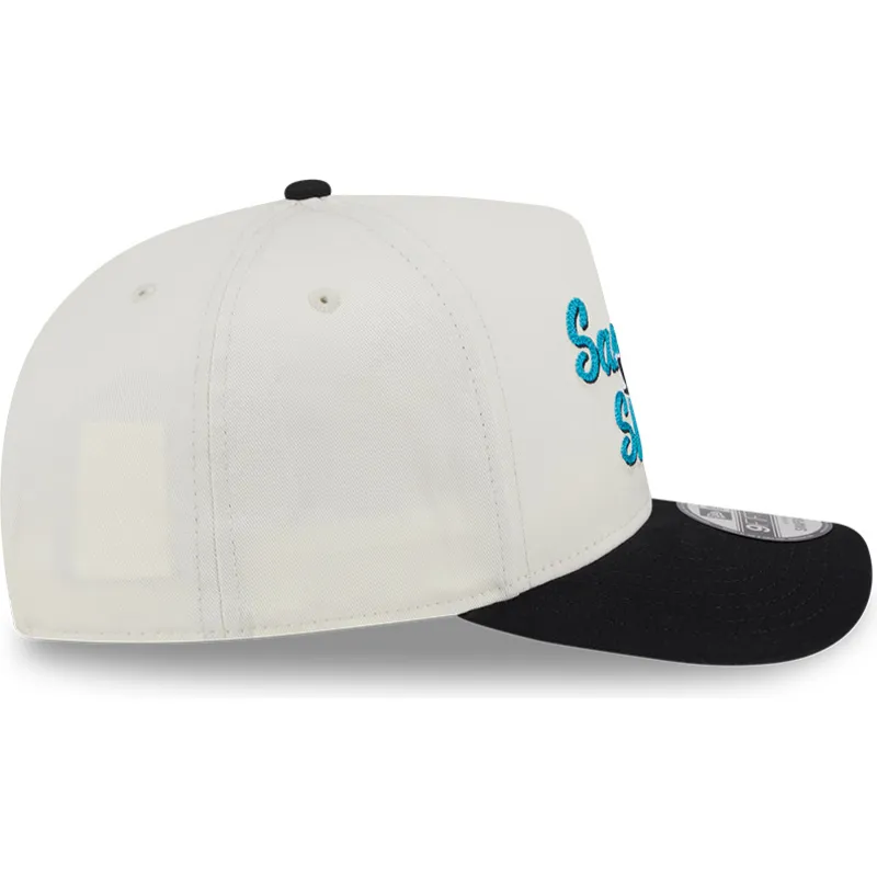 beige-og-sort-buet-kasket-snapback-9fifty-a-frame-chainstitch-fra-san-jose-sharks-nhl-fra-new-era
