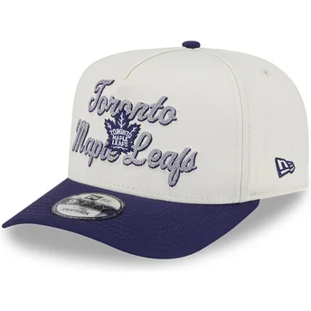 Beige og violet kurvet snapback 9FIFTY A Frame Chainstitch kasket fra Toronto Maple Leafs NHL fra New Era