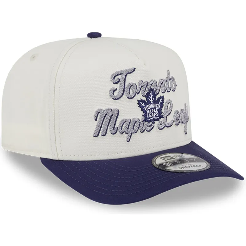 beige-og-violet-buet-kasket-snapback-9fifty-a-frame-chainstitch-fra-toronto-maple-leafs-nhl-fra-new-era