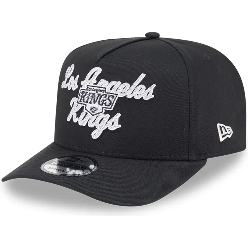 sort-buet-snapback-kasket-9fifty-a-frame-chainstitch-fra-los-angeles-kings-nhl-fra-new-era