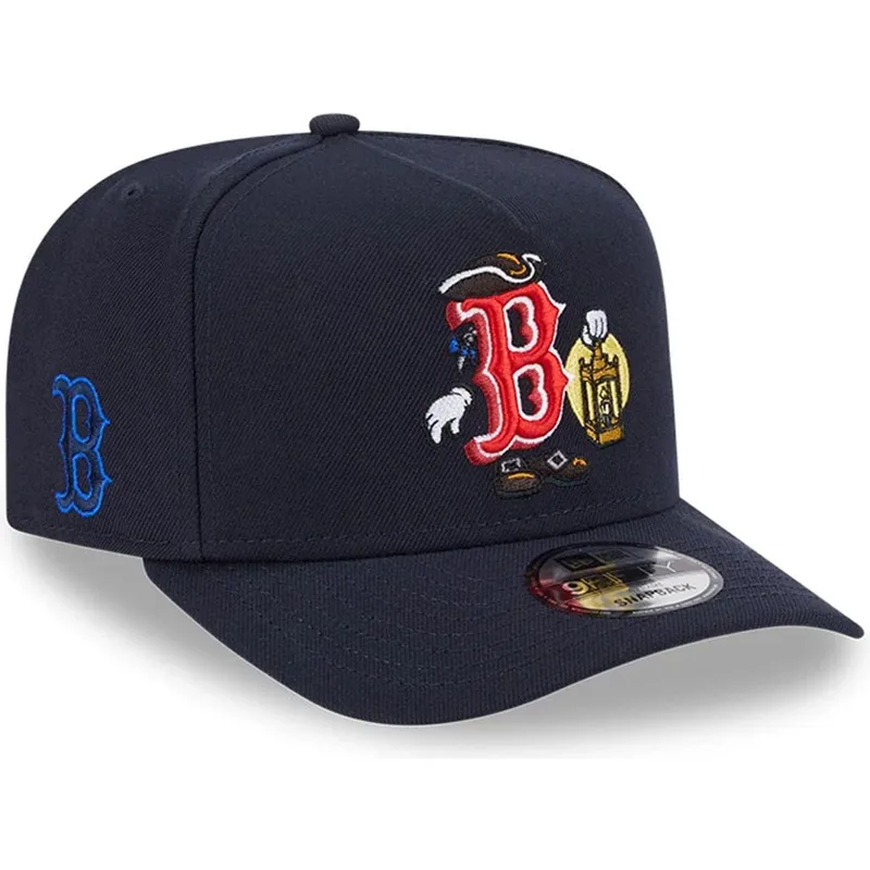 marinebla-buet-kasket-snapback-9fifty-a-frame-cartoon-fra-boston-red-sox-mlb-fra-new-era
