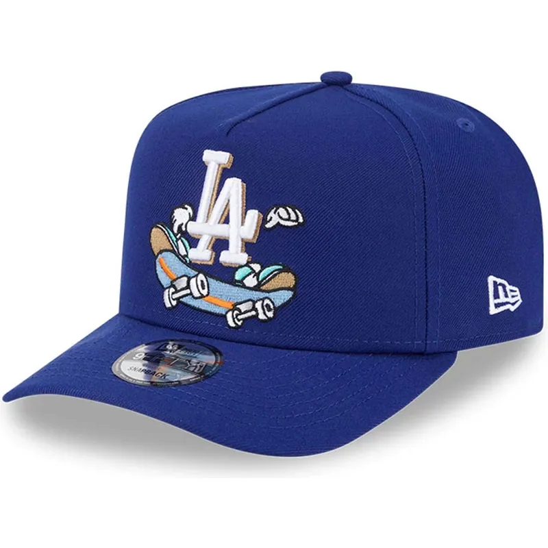 bla-buet-kasket-snapback-9fifty-a-frame-cartoon-fra-los-angeles-dodgers-mlb-fra-new-era
