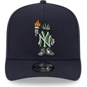 marinebla-buet-kasket-snapback-9fifty-a-frame-cartoon-fra-new-york-yankees-mlb-fra-new-era