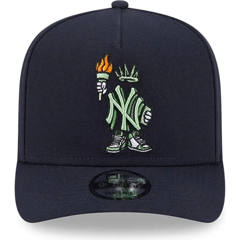 marinebla-buet-kasket-snapback-9fifty-a-frame-cartoon-fra-new-york-yankees-mlb-fra-new-era
