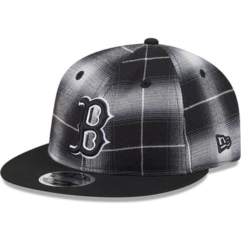 Boston Red Sox MLB New Era 9FIFTY Retro Crown Plaid sort snapback flad kasket