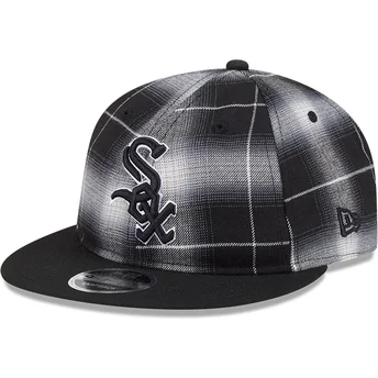 Sort flad snapback 9FIFTY Retro Crown Plaid kasket fra Chicago White Sox MLB fra New Era