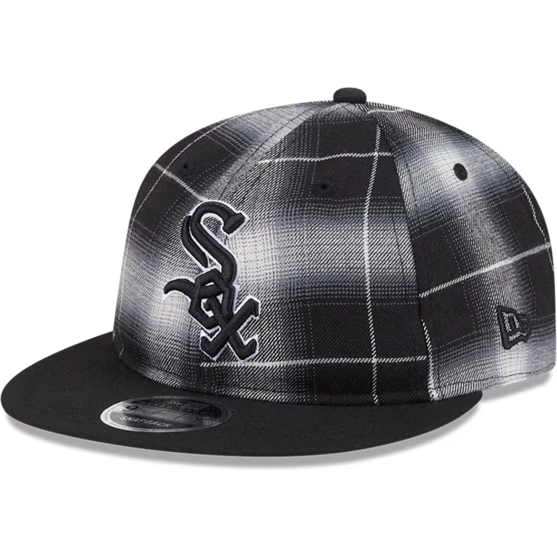 sort-flad-snapback-9fifty-retro-crown-plaid-kasket-fra-chicago-white-sox-mlb-fra-new-era
