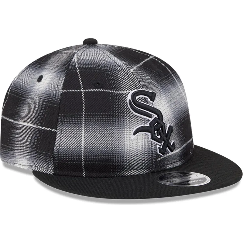 sort-flad-snapback-9fifty-retro-crown-plaid-kasket-fra-chicago-white-sox-mlb-fra-new-era