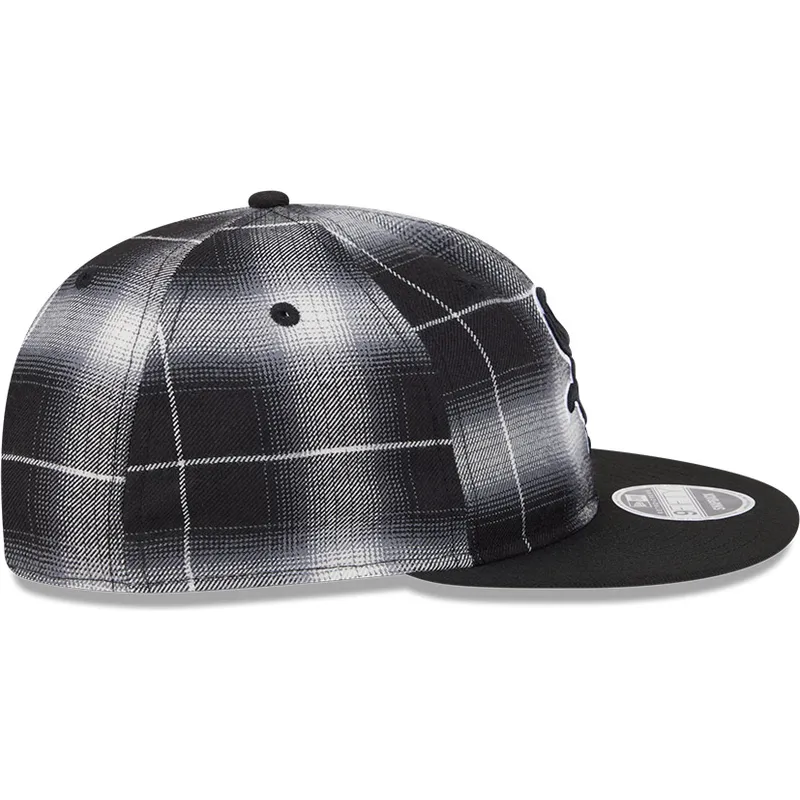 sort-flad-snapback-9fifty-retro-crown-plaid-kasket-fra-chicago-white-sox-mlb-fra-new-era
