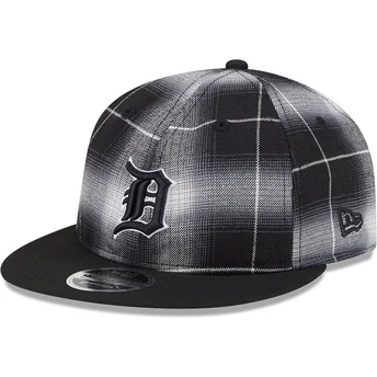 Sort fladskygget snapback 9FIFTY Retro Crown Plaid kasket fra Detroit Tigers MLB fra New Era