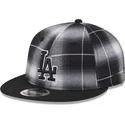 sort-fladskygget-snapback-9fifty-retro-crown-plaid-los-angeles-dodgers-mlb-kasket-fra-new-era