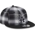 sort-fladskygget-snapback-9fifty-retro-crown-plaid-los-angeles-dodgers-mlb-kasket-fra-new-era