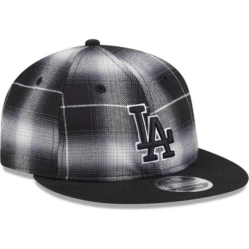 sort-flad-snapback-9fifty-retro-crown-plaid-kasket-fra-los-angeles-dodgers-mlb-fra-new-era