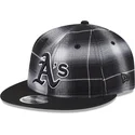 sort-fladskygget-snapback-9fifty-retro-crown-plaid-oakland-athletics-mlb-fra-new-era