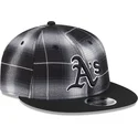 sort-fladskygget-snapback-9fifty-retro-crown-plaid-oakland-athletics-mlb-fra-new-era