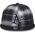 sort-fladskygget-snapback-9fifty-retro-crown-plaid-oakland-athletics-mlb-fra-new-era