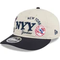buet-beige-og-marinebla-snapback-kasket-9fifty-retro-crown-scatter-fra-new-york-yankees-mlb-fra-new-era